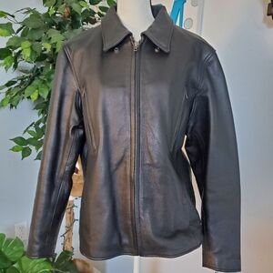 FIRST CLASSICS Heavy Leather Biker Jacket XL